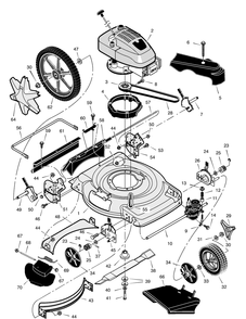 Mower Housing Assembly Diagram and Parts List for 229630X8B 2001 Briggs and Stratton Lawn Mower